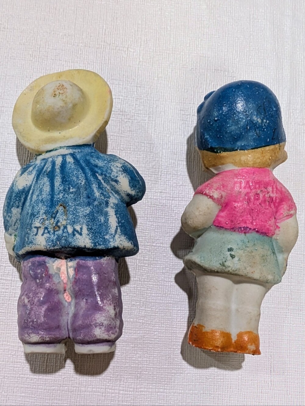 Antique Bisque Ceramic Penny Dolls Frozen Charlotte Dolls Set of 2 - Picture 4 of 9
